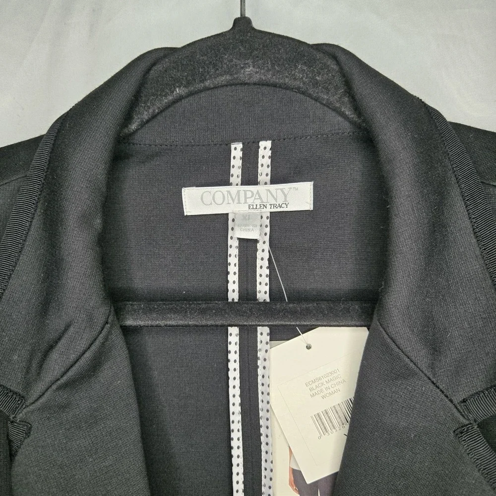 Company Ellen Tracy Ponte Knit Blazer Decorative Button Women's XL Black - Picture 2 of 12